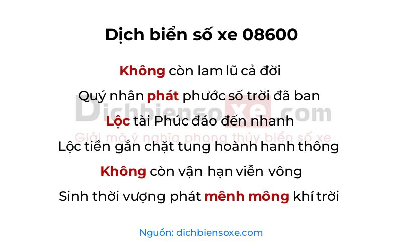Dịch thơ biển số 08600