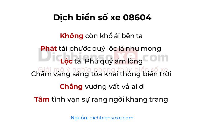 Dịch thơ biển số 08604