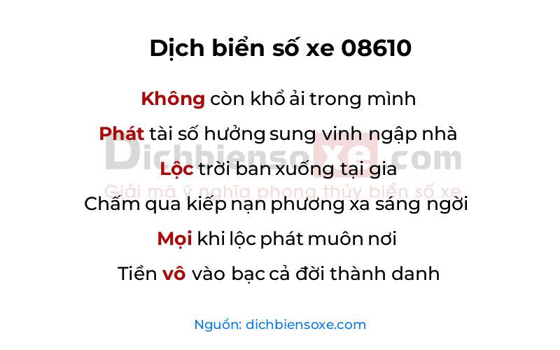 Dịch thơ biển số 08610