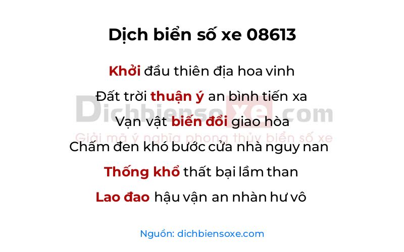 Dịch thơ biển số 08613