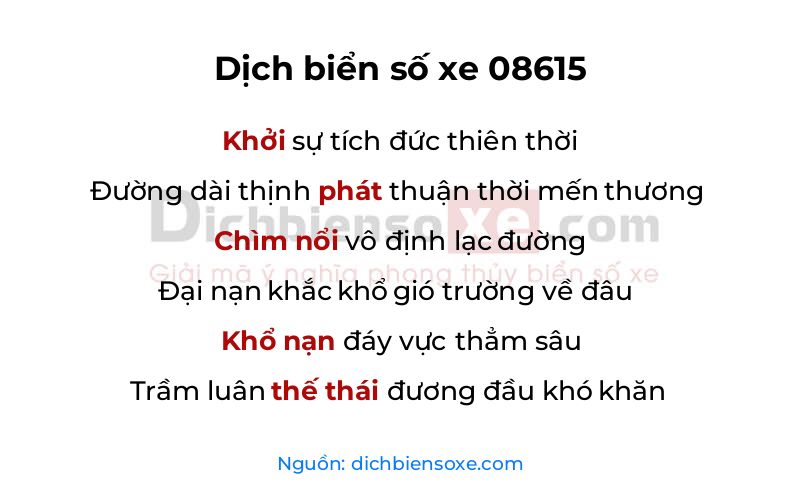 Dịch thơ biển số 08615