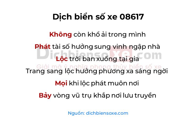 Dịch thơ biển số 08617