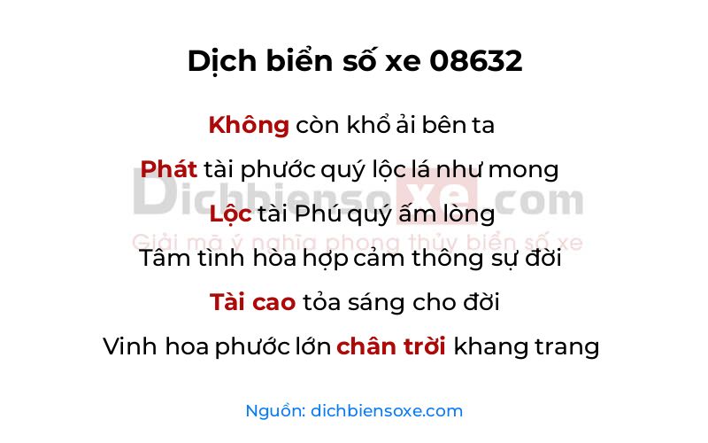 Dịch thơ biển số 08632