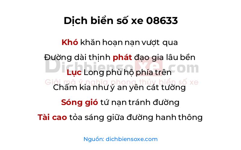 Dịch thơ biển số 08633