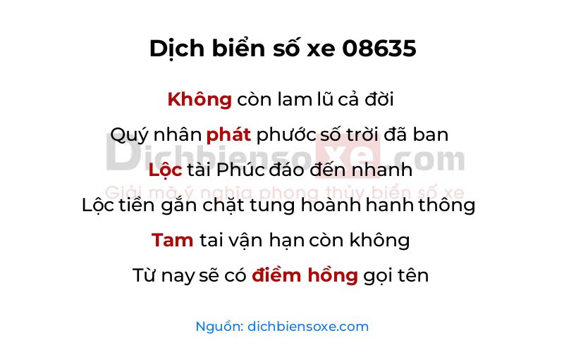 Dịch thơ biển số 08635
