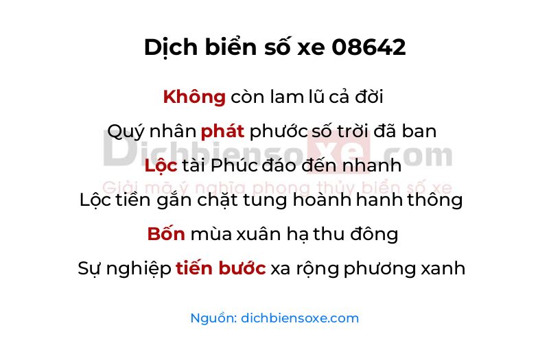 Dịch thơ biển số 08642