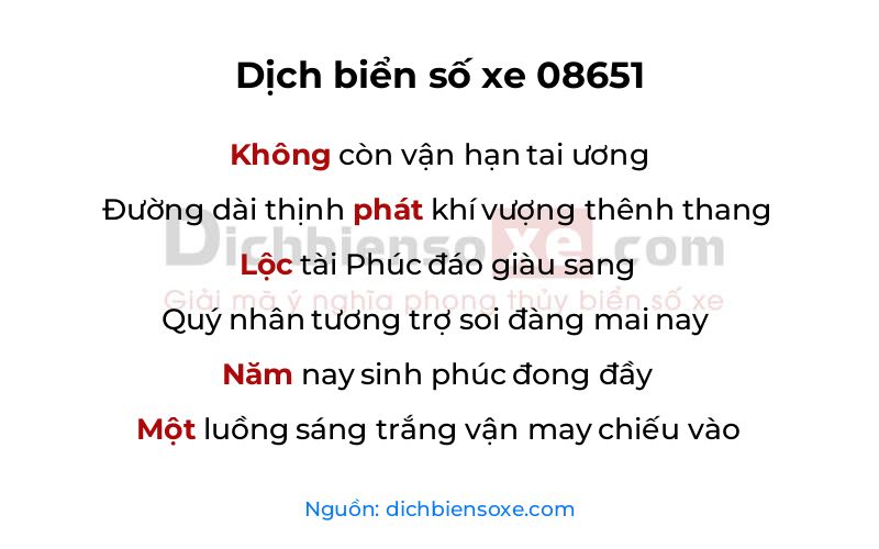 Dịch thơ biển số 08651