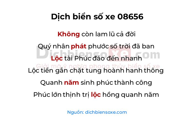 Dịch thơ biển số 08656