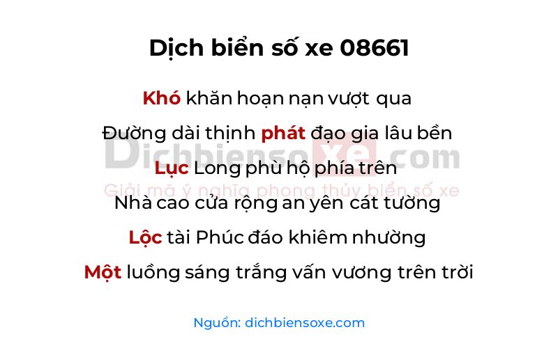 Dịch thơ biển số 08661