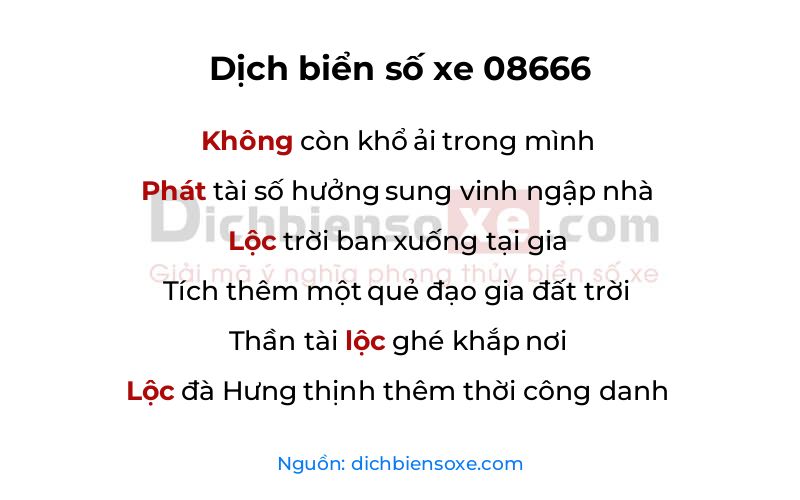 Dịch thơ biển số 08666