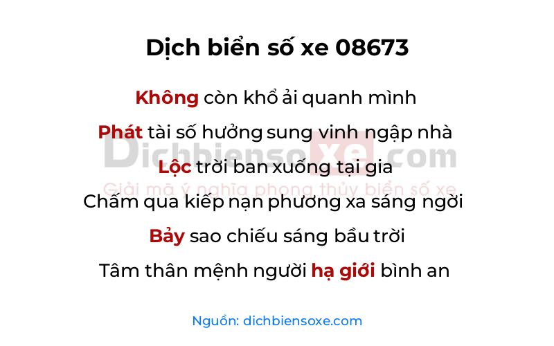 Dịch thơ biển số 08673