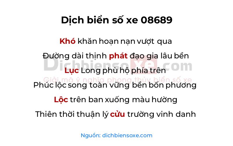 Dịch thơ biển số 08689