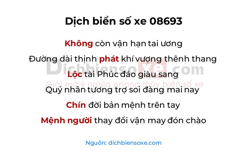 Dịch thơ biển số 08693