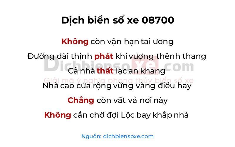 Dịch thơ biển số 08700