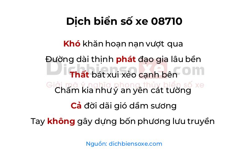 Dịch thơ biển số 08710