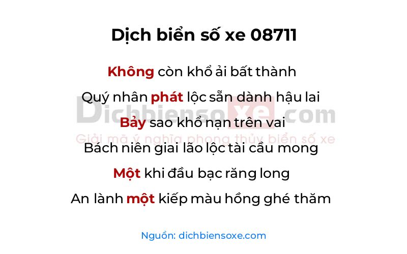 Dịch thơ biển số 08711