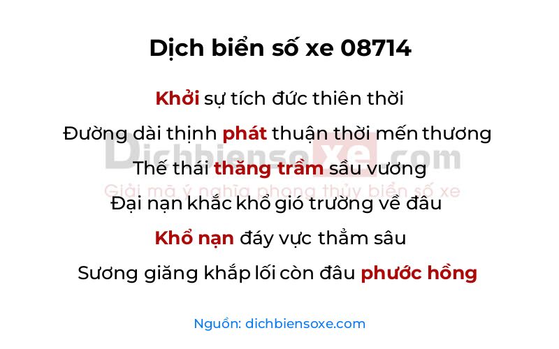 Dịch thơ biển số 08714