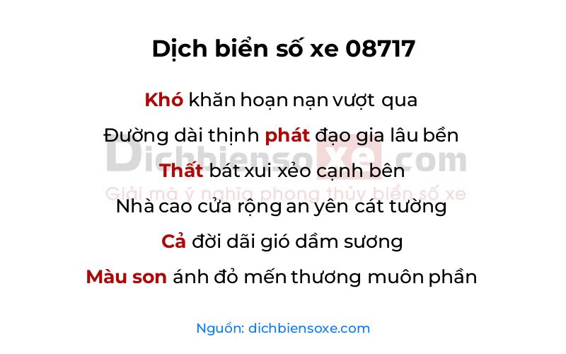 Dịch thơ biển số 08717