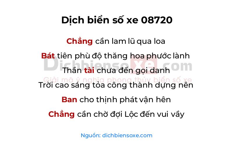 Dịch thơ biển số 08720