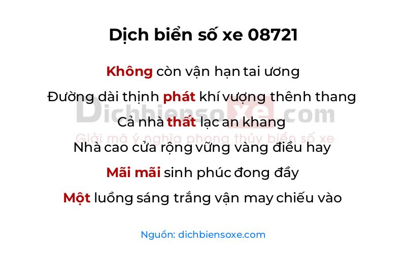 Dịch thơ biển số 08721