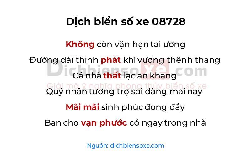 Dịch thơ biển số 08728