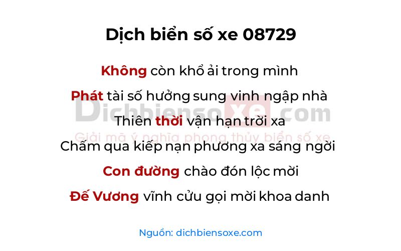 Dịch thơ biển số 08729