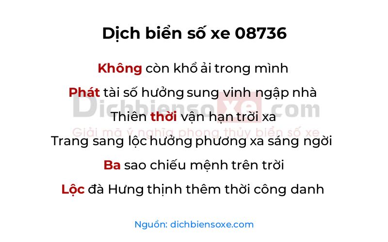 Dịch thơ biển số 08736