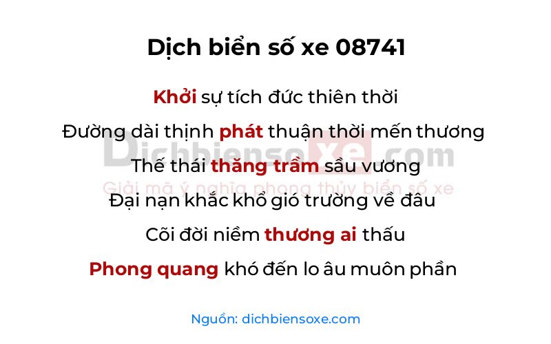 Dịch thơ biển số 08741