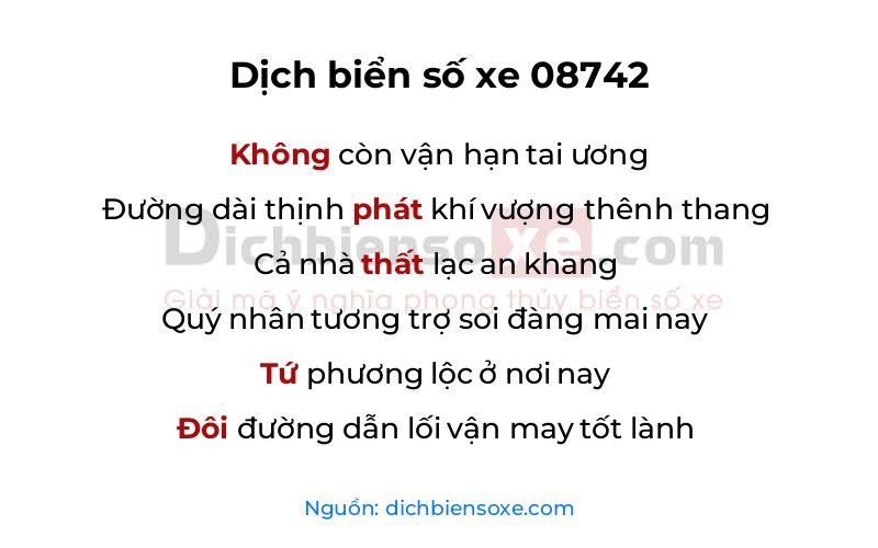 Dịch thơ biển số 08742