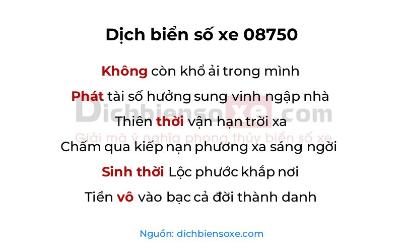Dịch thơ biển số 08750