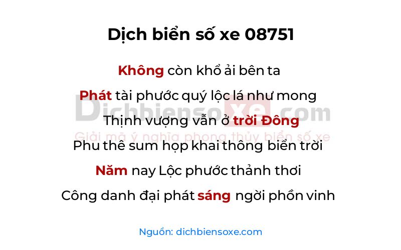 Dịch thơ biển số 08751