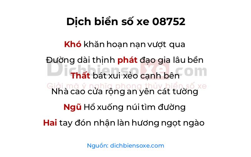 Dịch thơ biển số 08752