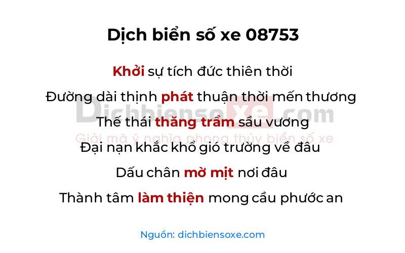 Dịch thơ biển số 08753