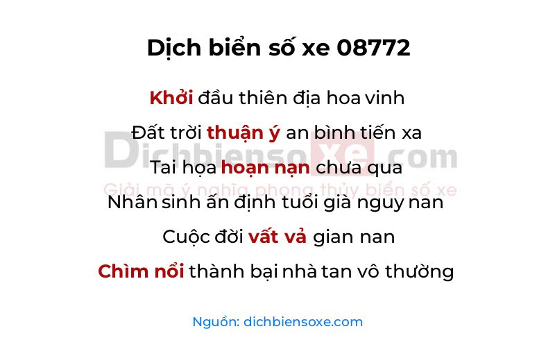 Dịch thơ biển số 08772