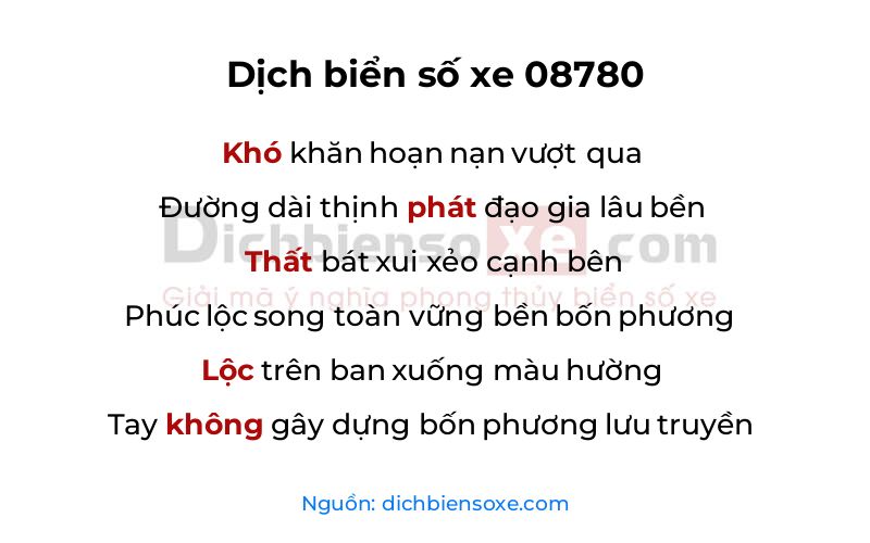 Dịch thơ biển số 08780