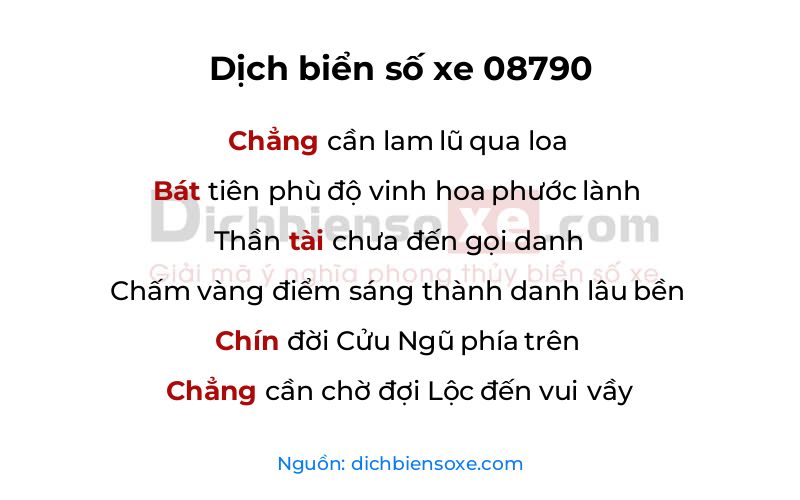 Dịch thơ biển số 08790