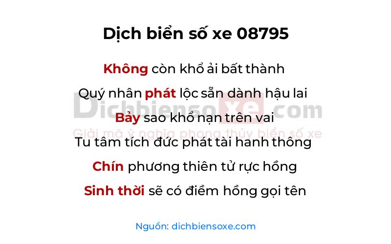 Dịch thơ biển số 08795
