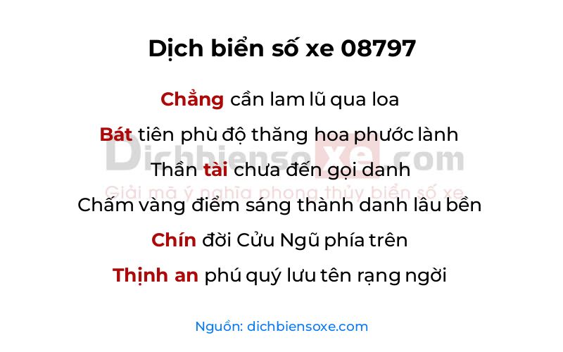 Dịch thơ biển số 08797