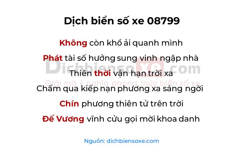 Dịch thơ biển số 08799