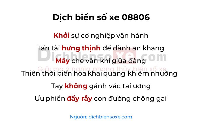 Dịch thơ biển số 08806