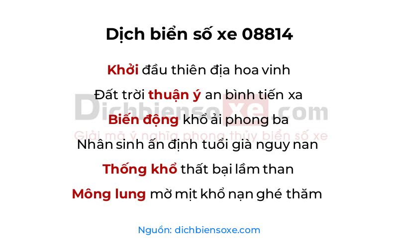 Dịch thơ biển số 08814