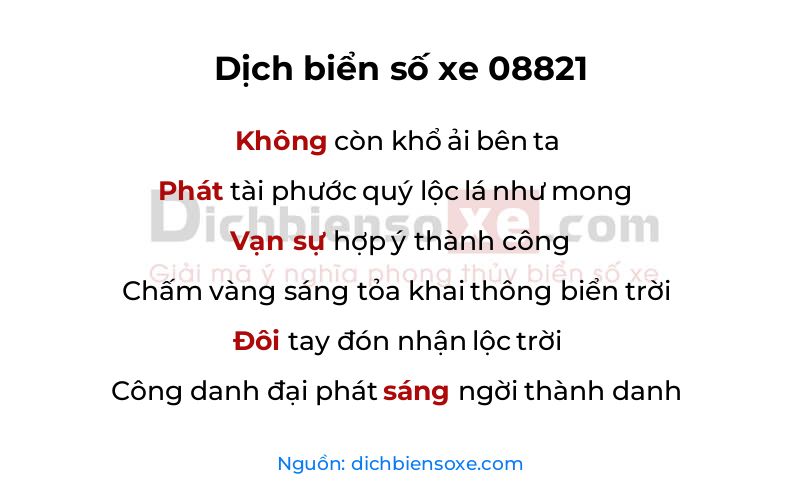 Dịch thơ biển số 08821