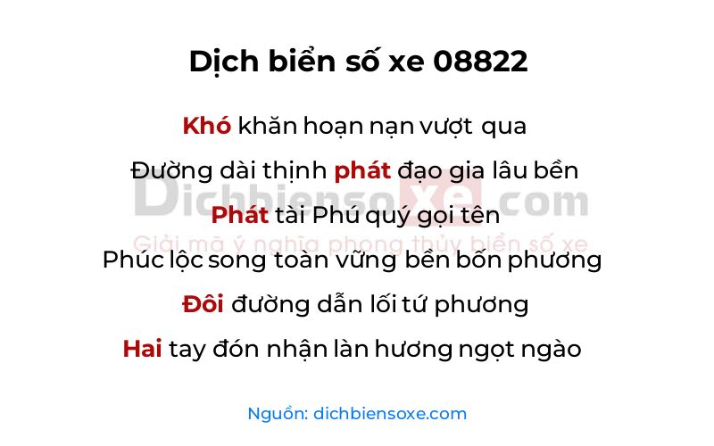 Dịch thơ biển số 08822