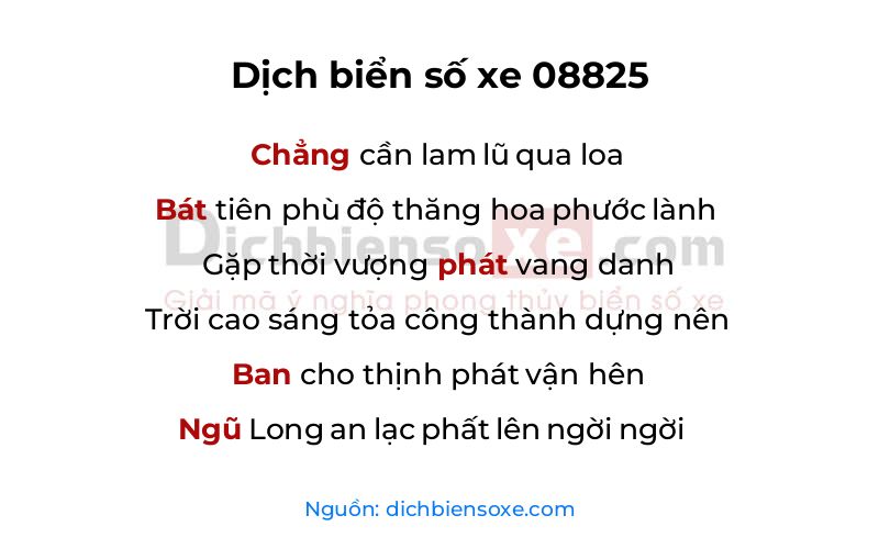 Dịch thơ biển số 08825