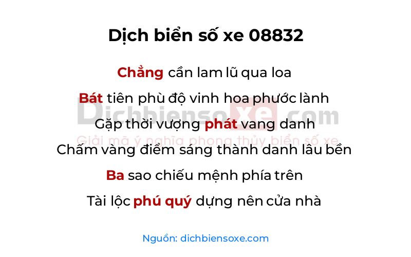 Dịch thơ biển số 08832