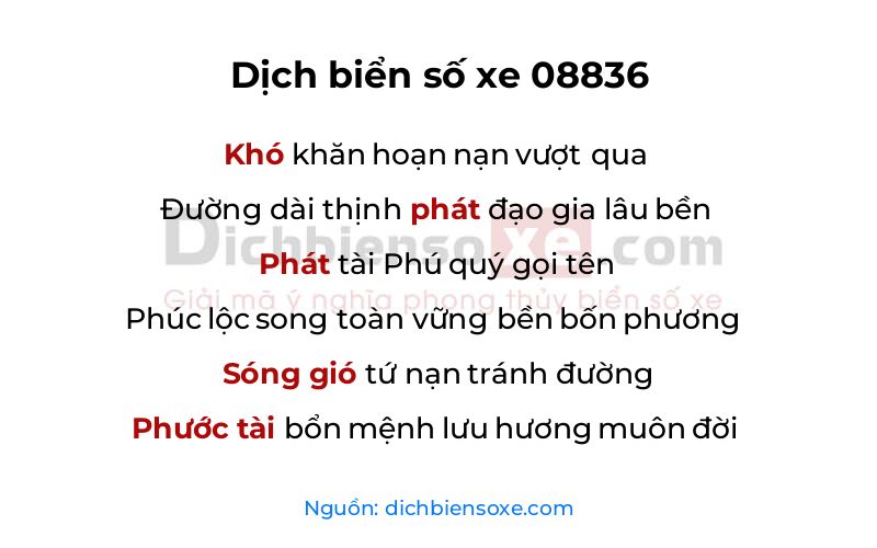 Dịch thơ biển số 08836