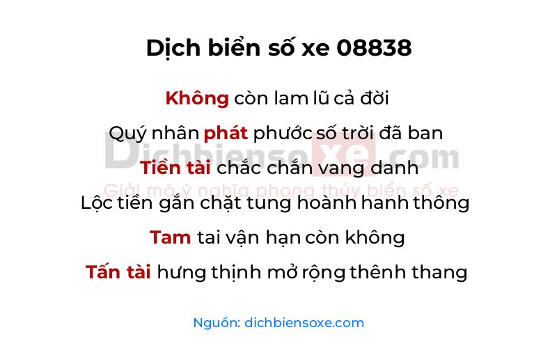 Dịch thơ biển số 08838