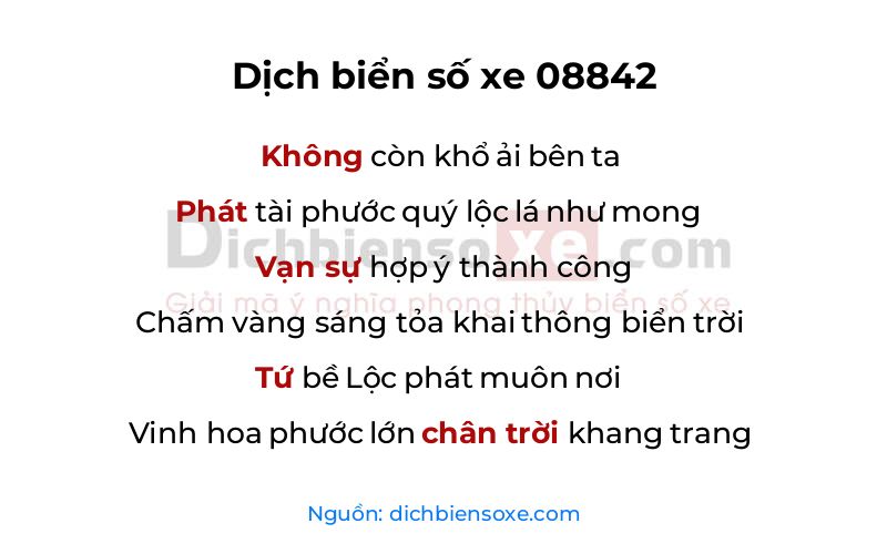 Dịch thơ biển số 08842