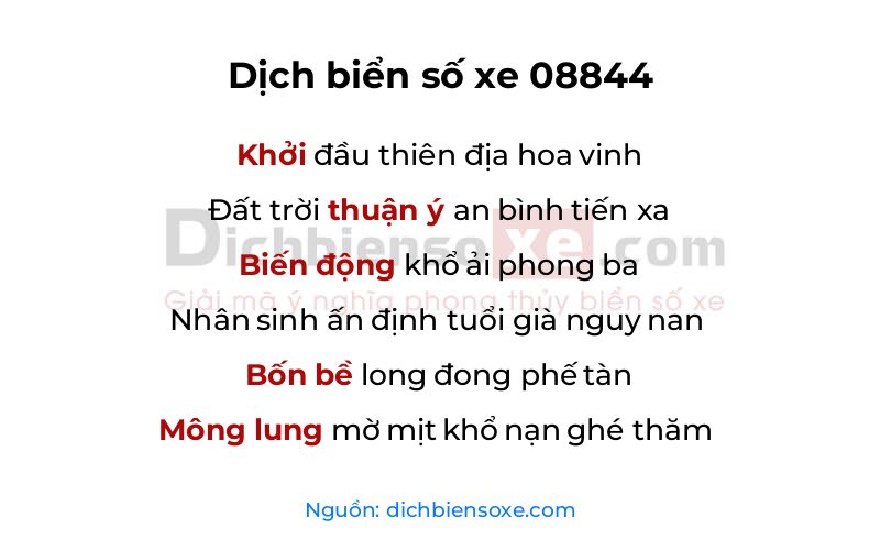 Dịch thơ biển số 08844
