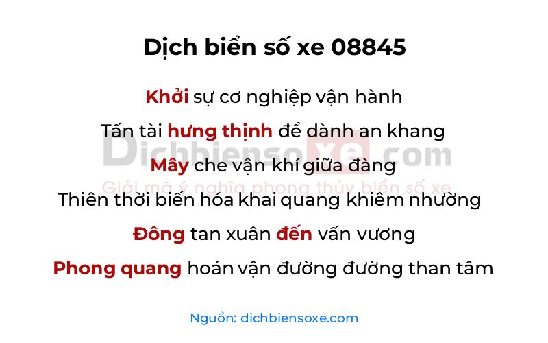 Dịch thơ biển số 08845